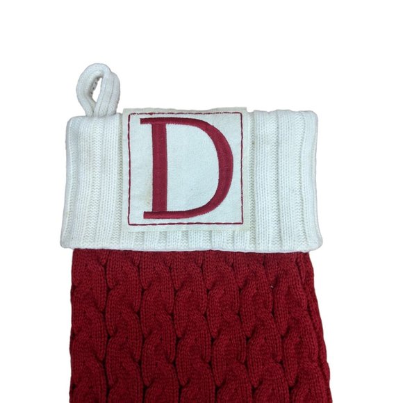 Kohl's Knit Monogrammed Red and White Christmas Stocking - Picture 2 of 4